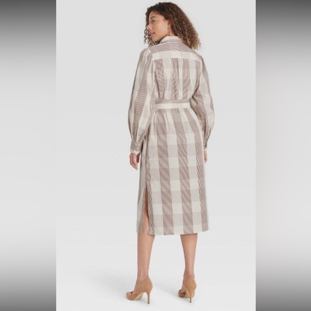 A new day Tie-Waist Shirt Dress in Neutral Stripe - Picture 3 of 12
